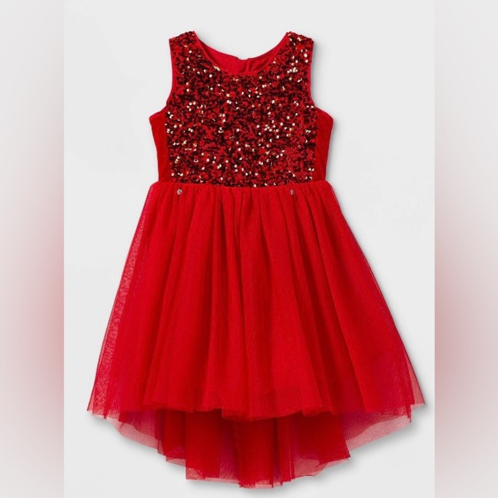 Cat and Jack Red Sequin Dress Girls XS